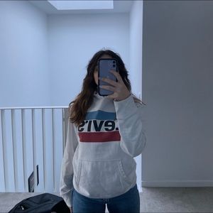 Unisex Levis white hoodie
